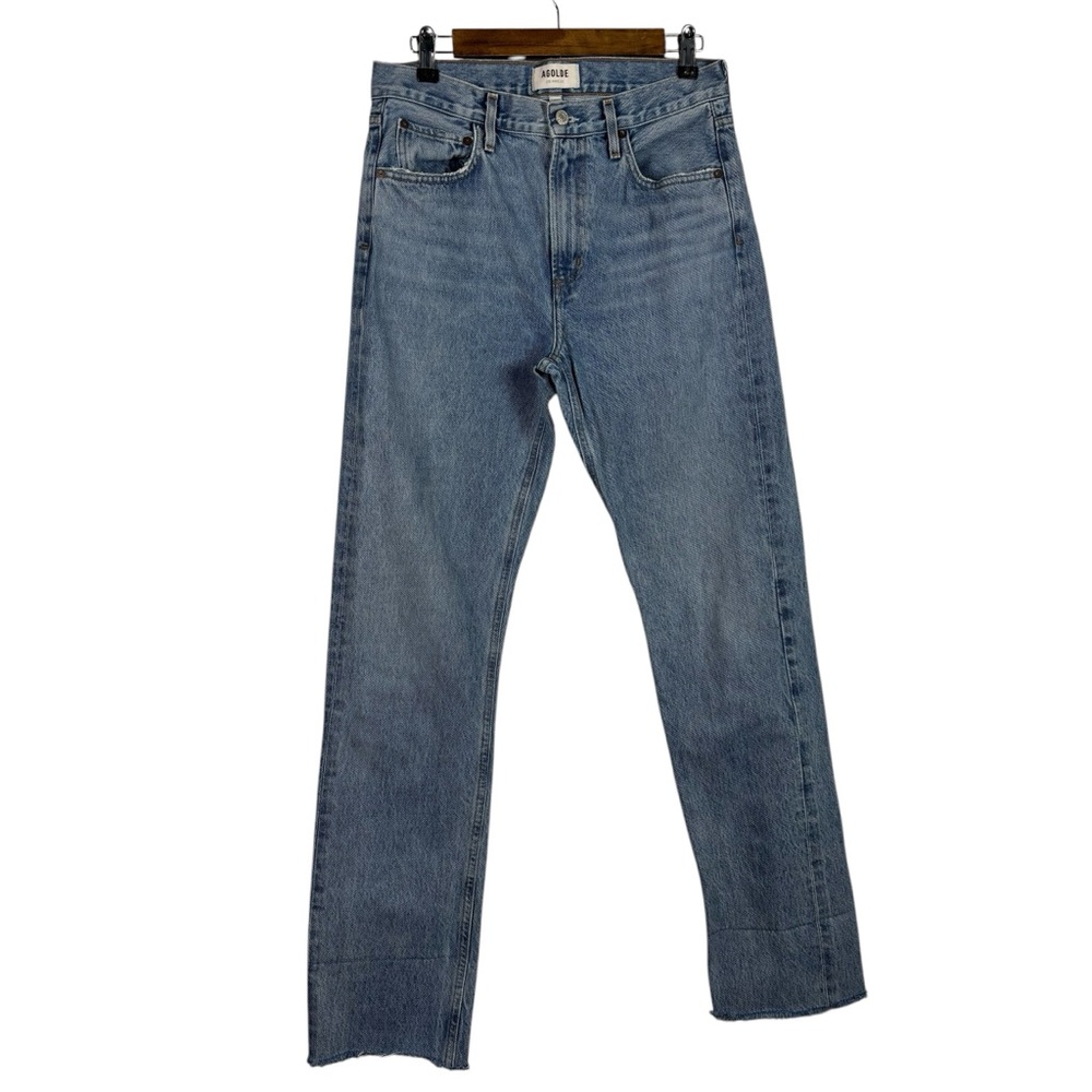 Agolde Light Wash Cherie High Rise Straight Denim Jeans 100% Cotton Size 28